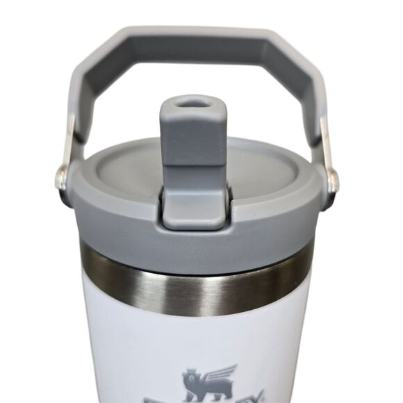 Stanley Ice Flow Flip Straw 30oz Tumbler White Grey - Picture 3 of 16